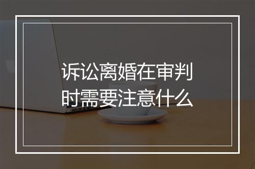 诉讼离婚在审判时需要注意什么