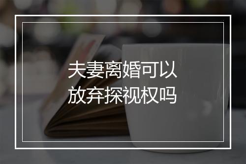 夫妻离婚可以放弃探视权吗