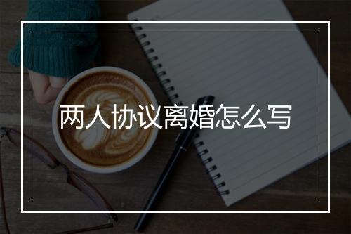 两人协议离婚怎么写