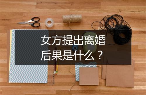 女方提出离婚后果是什么？