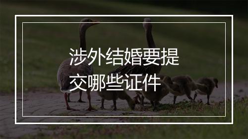 涉外结婚要提交哪些证件
