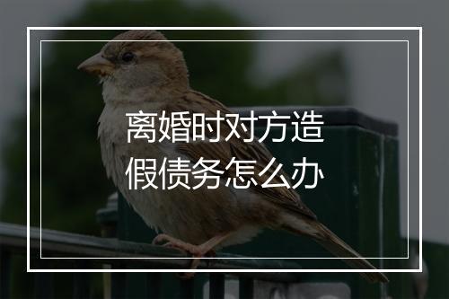 离婚时对方造假债务怎么办