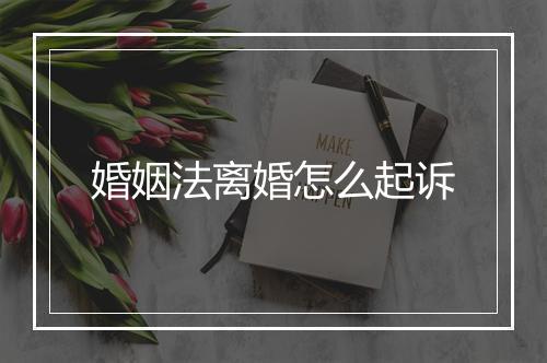 婚姻法离婚怎么起诉