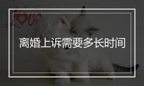离婚上诉需要多长时间