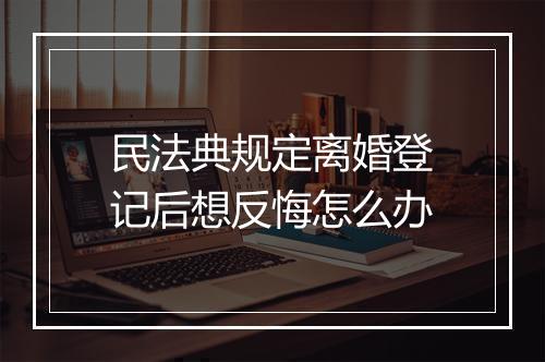 民法典规定离婚登记后想反悔怎么办