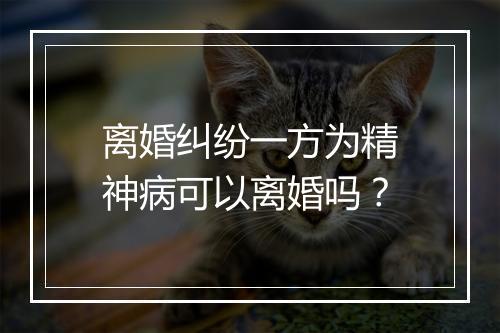 离婚纠纷一方为精神病可以离婚吗？