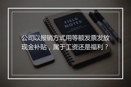 公司以报销方式用等额发票发放现金补贴，属于工资还是福利？