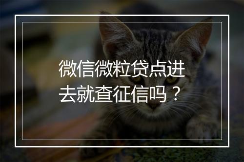 微信微粒贷点进去就查征信吗？