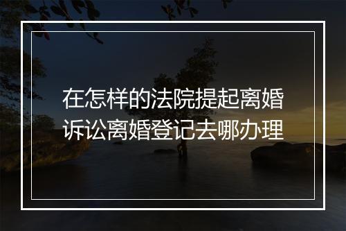 在怎样的法院提起离婚诉讼离婚登记去哪办理