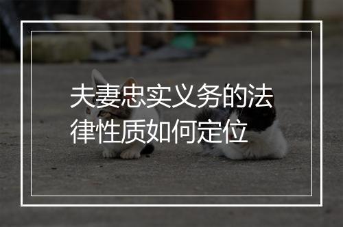 夫妻忠实义务的法律性质如何定位