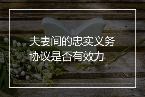 夫妻间的忠实义务协议是否有效力