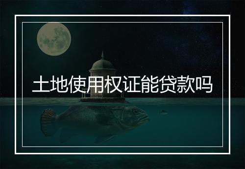土地使用权证能贷款吗