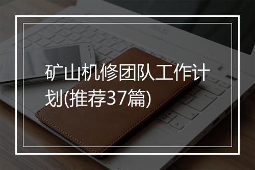 矿山机修团队工作计划(推荐37篇)