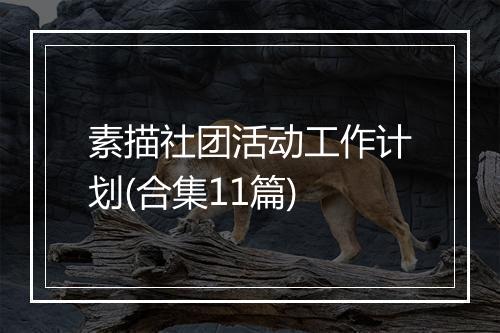素描社团活动工作计划(合集11篇)