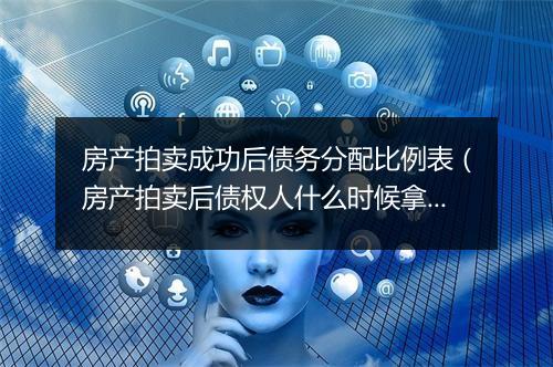 房产拍卖成功后债务分配比例表（房产拍卖后债权人什么时候拿到执行款）