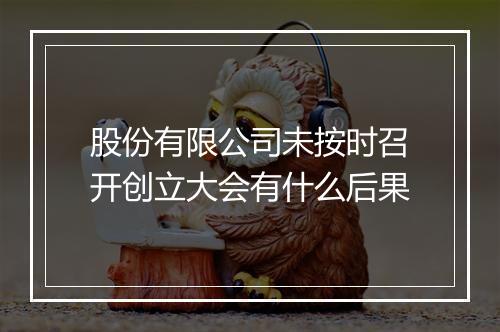 股份有限公司未按时召开创立大会有什么后果