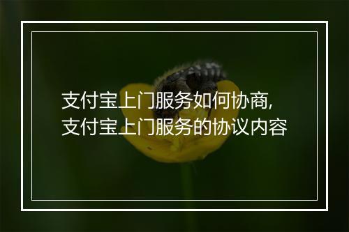 支付宝上门服务如何协商,支付宝上门服务的协议内容