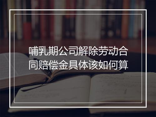 哺乳期公司解除劳动合同赔偿金具体该如何算