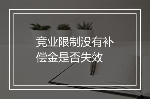 竞业限制没有补偿金是否失效