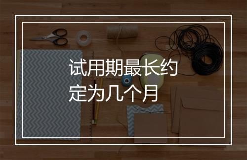 试用期最长约定为几个月