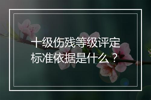 十级伤残等级评定标准依据是什么？