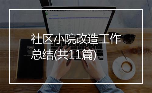 社区小院改造工作总结(共11篇)