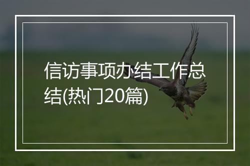 信访事项办结工作总结(热门20篇)