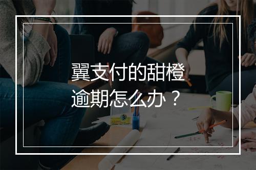 翼支付的甜橙逾期怎么办？