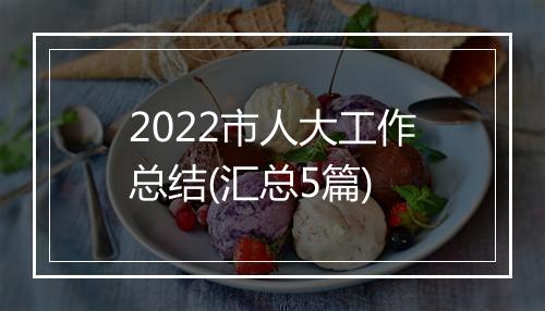 2022市人大工作总结(汇总5篇)