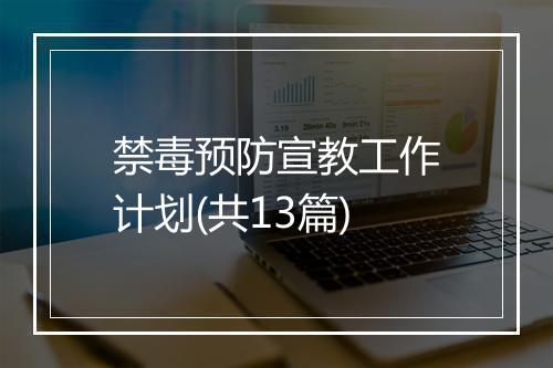 禁毒预防宣教工作计划(共13篇)