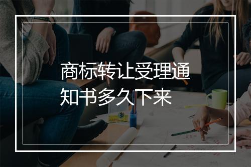 商标转让受理通知书多久下来