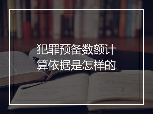 犯罪预备数额计算依据是怎样的