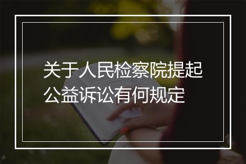 关于人民检察院提起公益诉讼有何规定