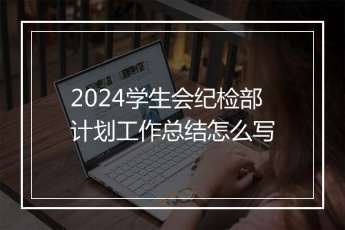2024学生会纪检部计划工作总结怎么写