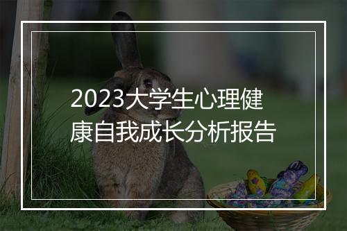 2023大学生心理健康自我成长分析报告