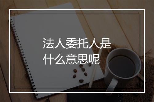 法人委托人是什么意思呢