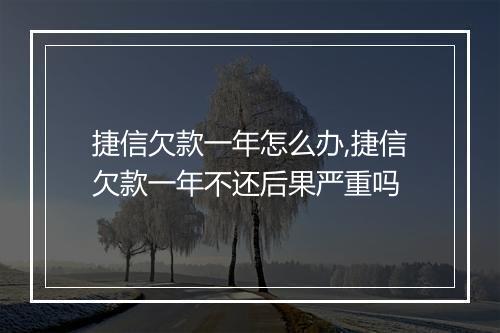 捷信欠款一年怎么办,捷信欠款一年不还后果严重吗
