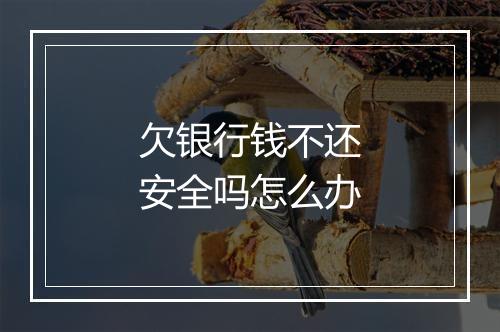 欠银行钱不还安全吗怎么办