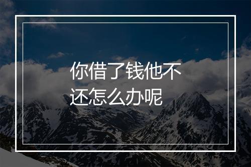 你借了钱他不还怎么办呢