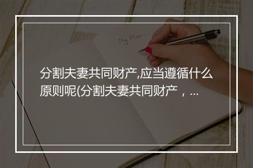 分割夫妻共同财产,应当遵循什么原则呢(分割夫妻共同财产，应当遵循什么原则)