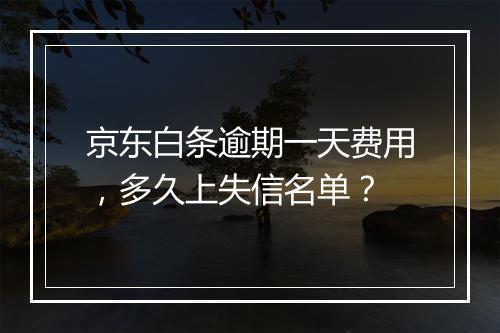 京东白条逾期一天费用，多久上失信名单？