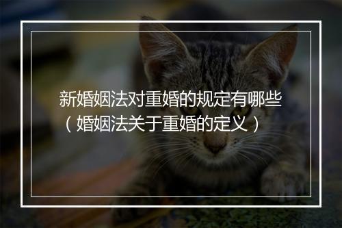 新婚姻法对重婚的规定有哪些（婚姻法关于重婚的定义）