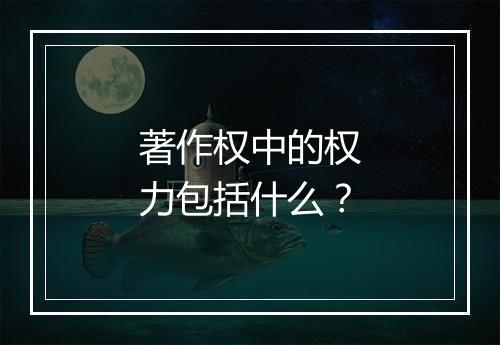 著作权中的权力包括什么？