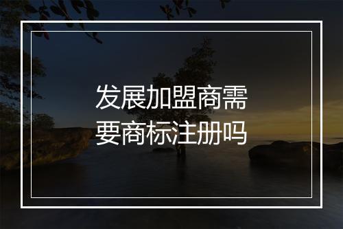 发展加盟商需要商标注册吗