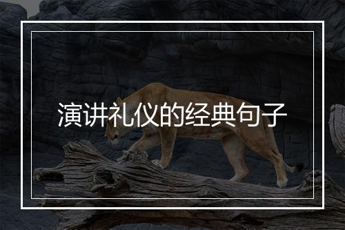 演讲礼仪的经典句子