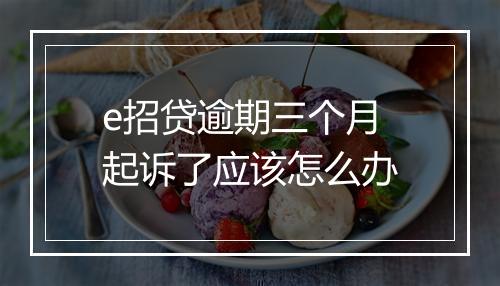 e招贷逾期三个月起诉了应该怎么办