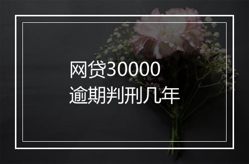 网贷30000逾期判刑几年
