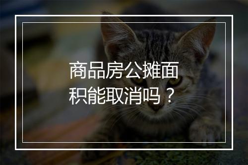 商品房公摊面积能取消吗？