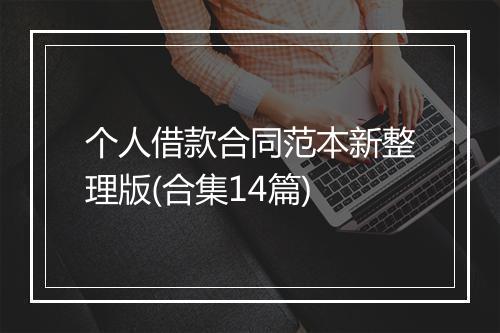 个人借款合同范本新整理版(合集14篇)