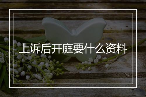 上诉后开庭要什么资料
